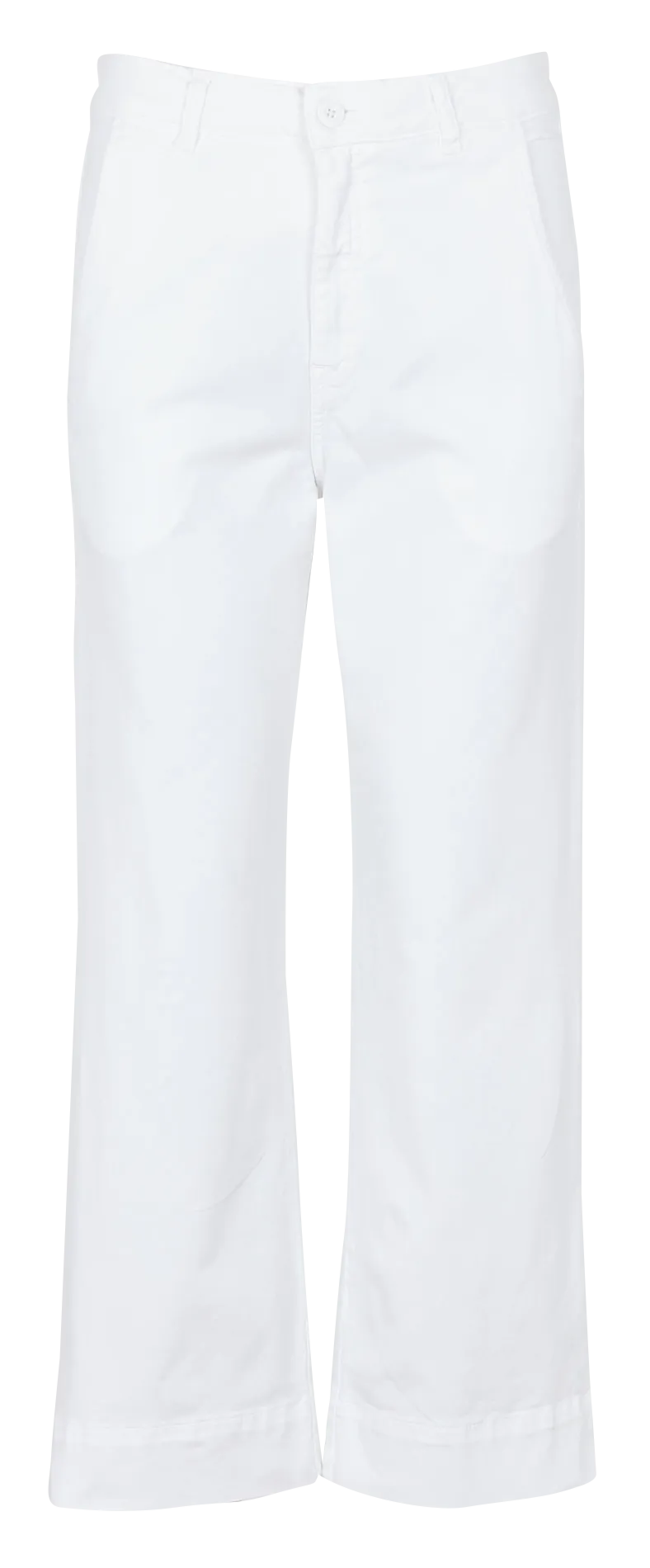 ACQUAVERDE PALTROW - Pantalón tobillero de algodón de talle alto en blanco