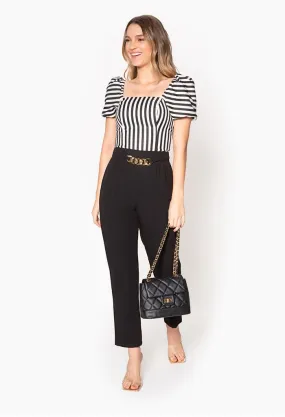 Blusa crop para dama manga corta