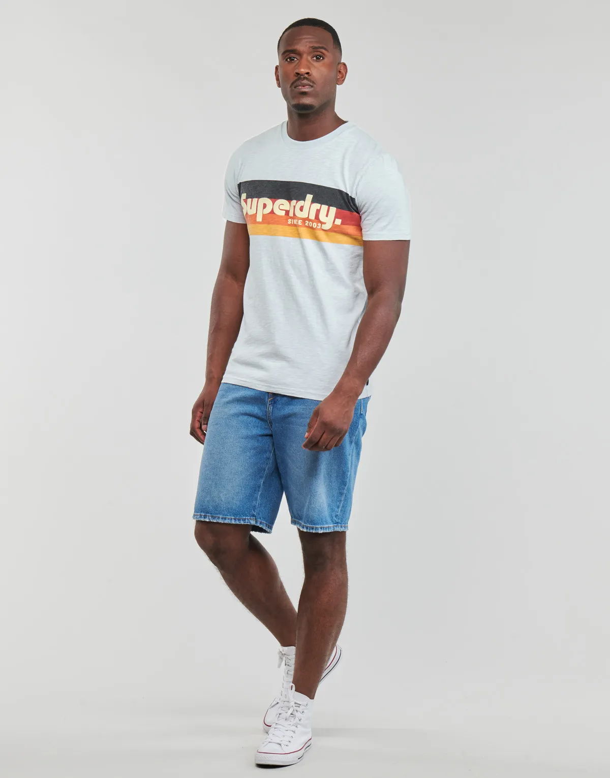 CALI STRIPED LOGO T SHIRT