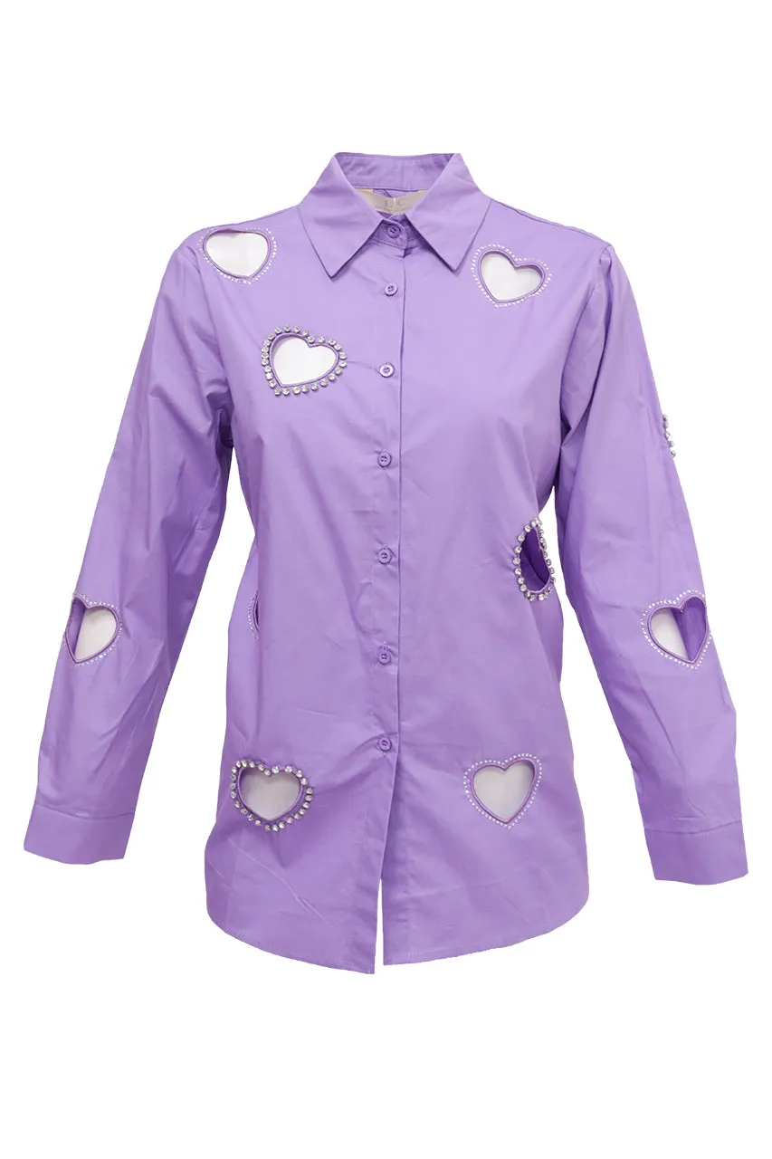 Camisa con Corazones para Mujer Lc Designs C A4464