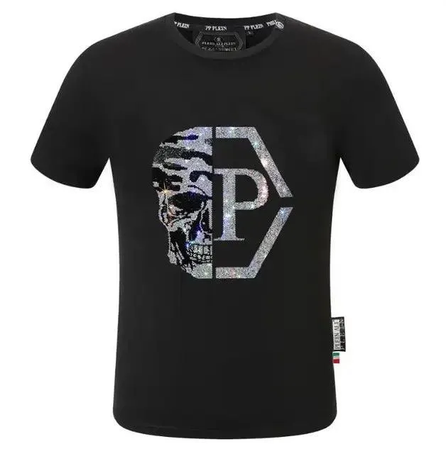 Camiseta informal con diamantes de imitación para hombre
