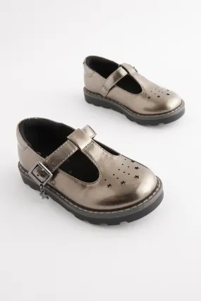 Gris peltre - Zapatos con tira en T