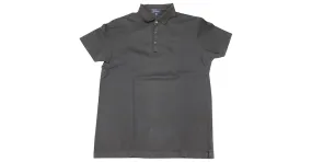Polo Lanvin con cuello de grogrén en algodón gris carbón 