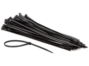 Set of nylon cable ties 4.8x300mm - Black, UV-resistant, 100 pcs.