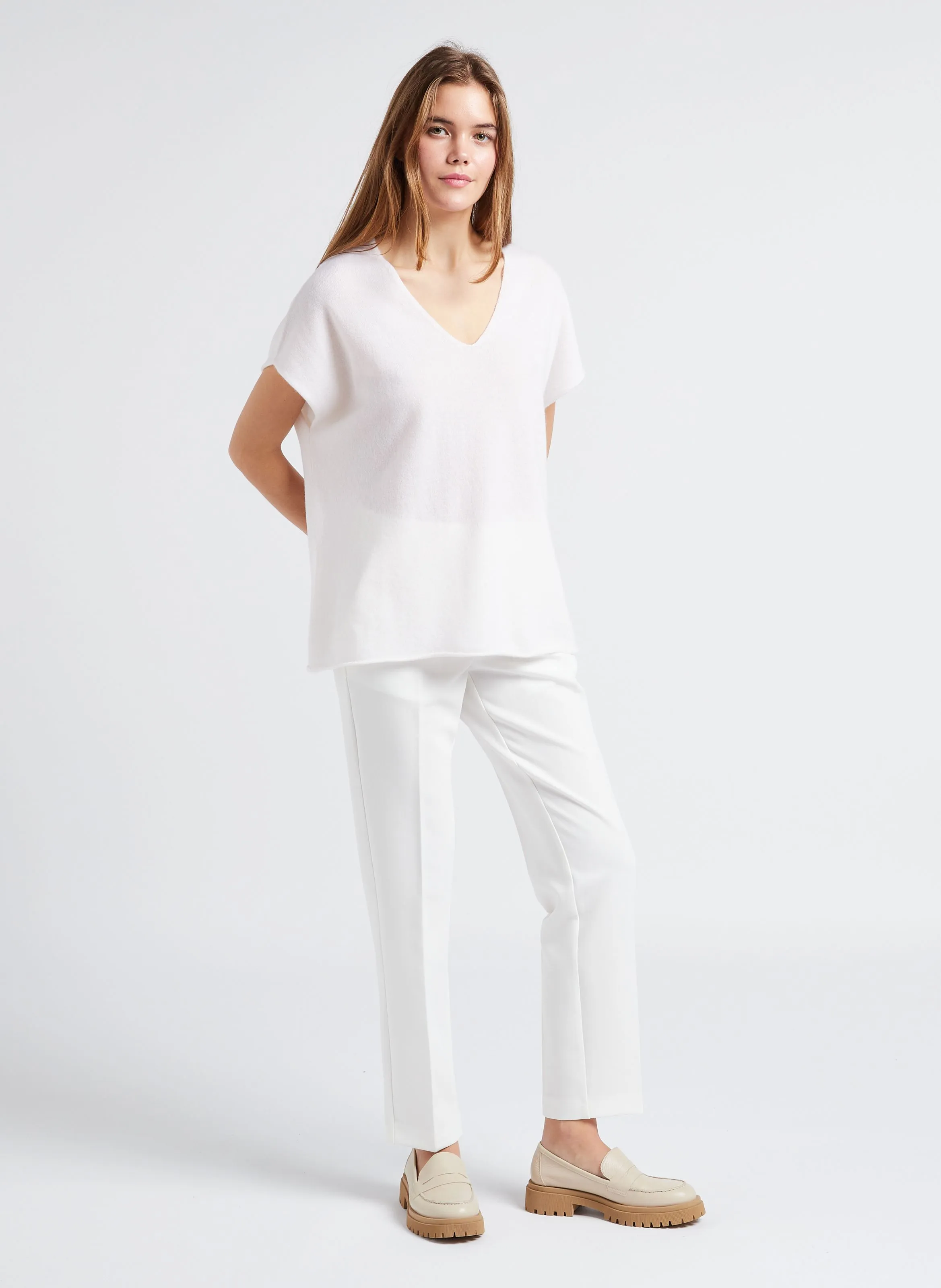 SUD EXPRESS PAROLA - Pantalón sastre ajustado en blanco