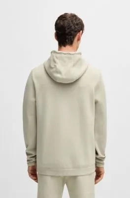 Sudadera de punto regular fit con capucha, rayas y detalles de la marca