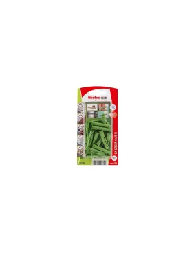 Taco universal fischer UX GREEN 6 x 35 R con reborde. Blister de 1 ud.