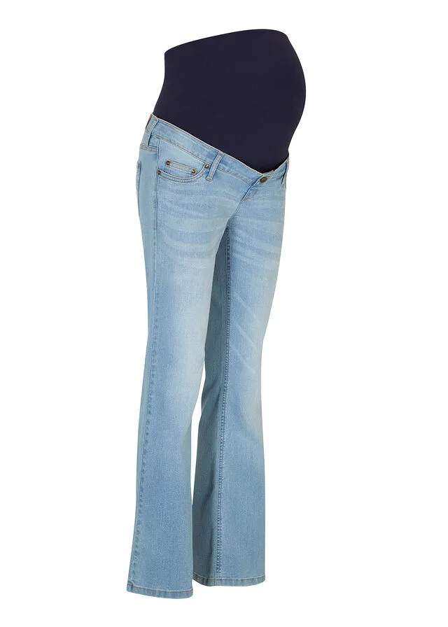 Vaqueros elásticos premamá de corte bootcut Denim claro