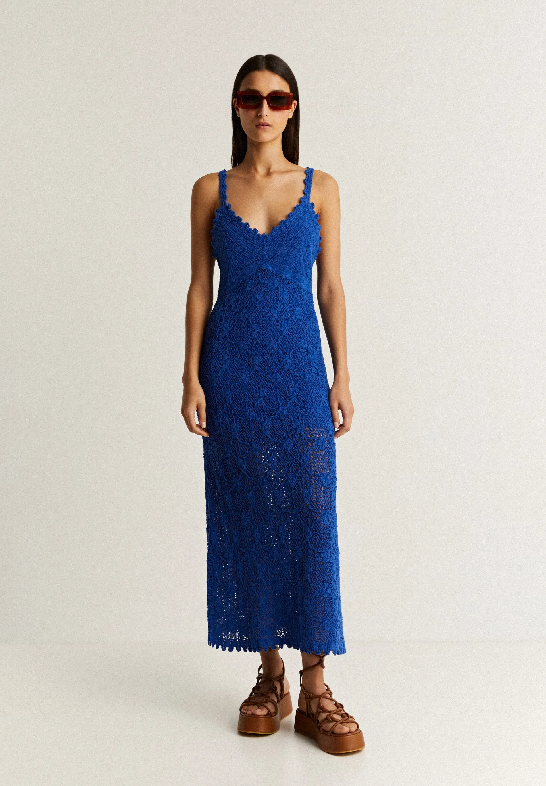 VESTIDO MIDI CROCHET TIRANTES