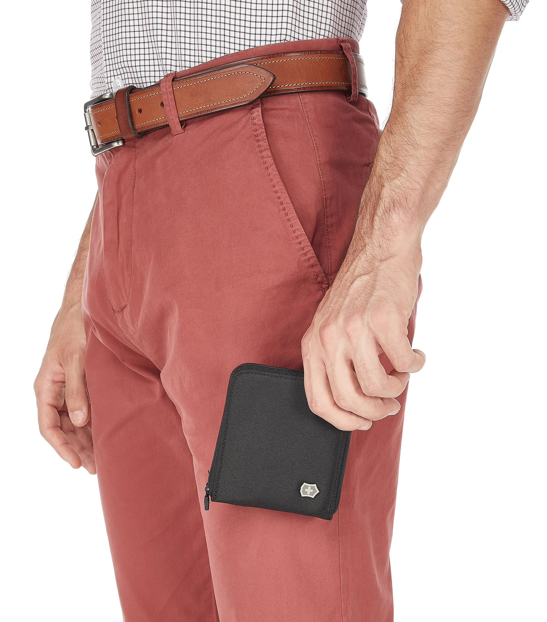 Victorinox Cartera bifold negra con logotipo Hombre