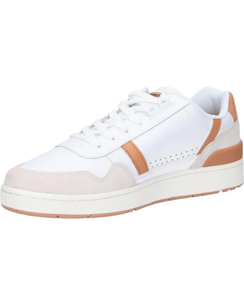 Zapatillas deporte LACOSTE  de Hombre 47SMA0066 T-CLIP CONTRASTED  2J8 WHT-LT BRW