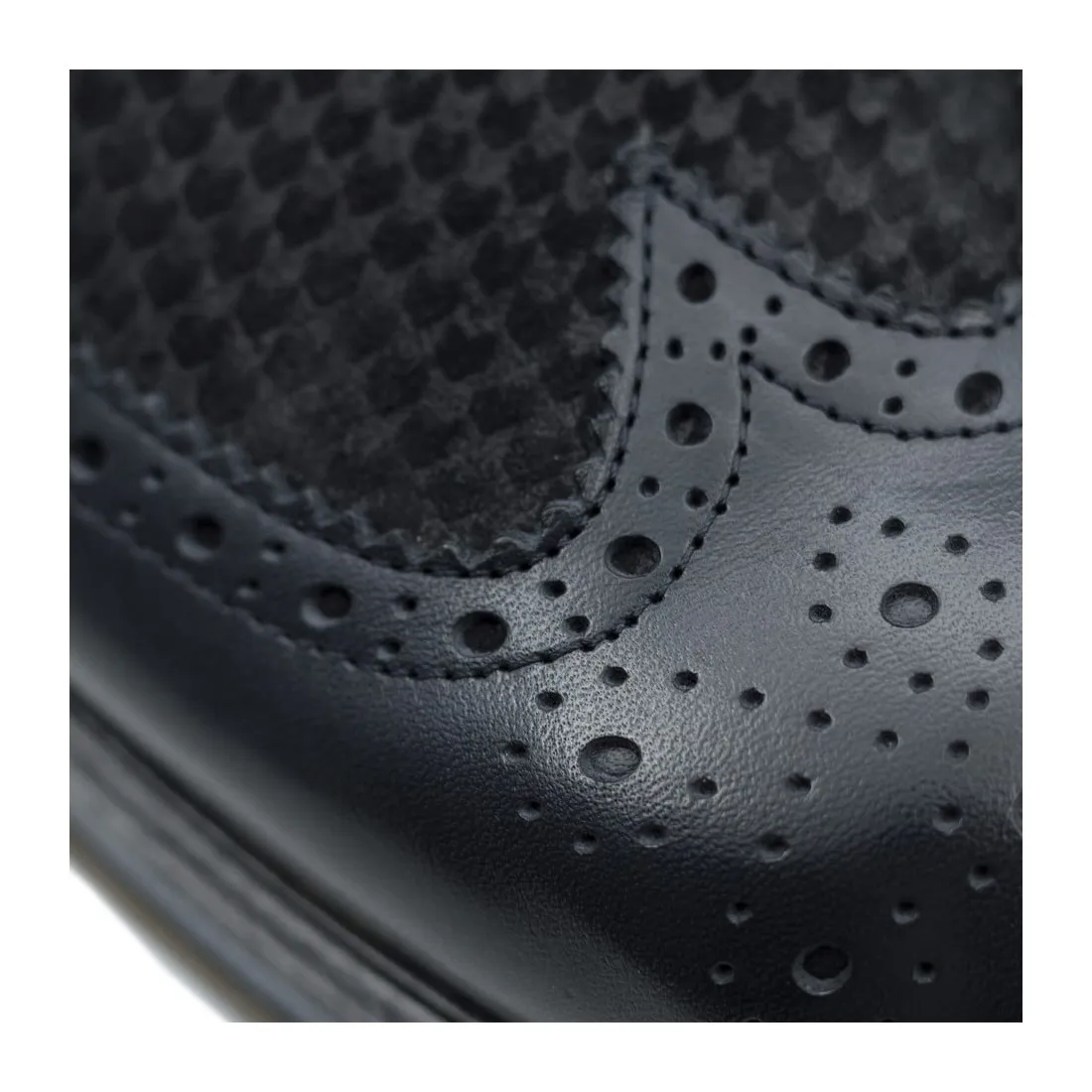 Zapatos Cuero Semi Formales Hombre - BTR Mixed Brogues Negro